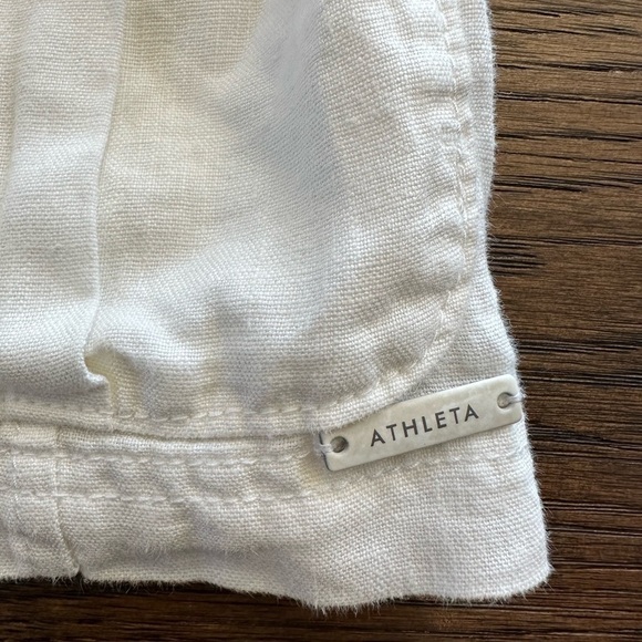 Athleta Wanderbout White Linen Vest- women’s small - Picture 2 of 5